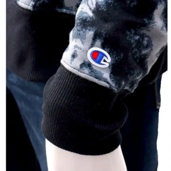 Champion Black and Gray Tie-Dye Hoodie - Picture 6 of 6